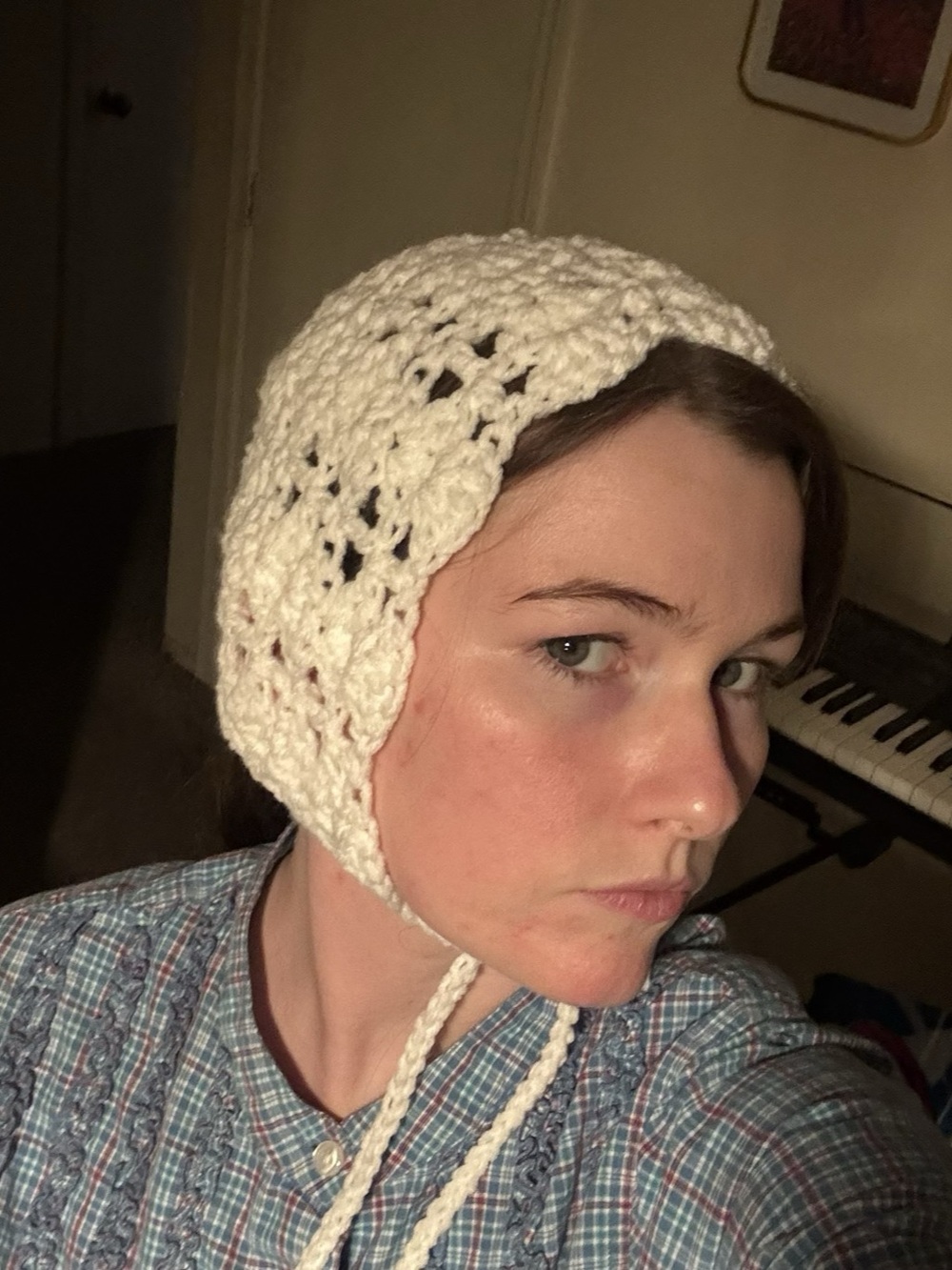 Crochet Bonnet in White brand New